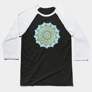 Cyan & Golden Yellow Sunny Skies Medallion Baseball T-Shirt